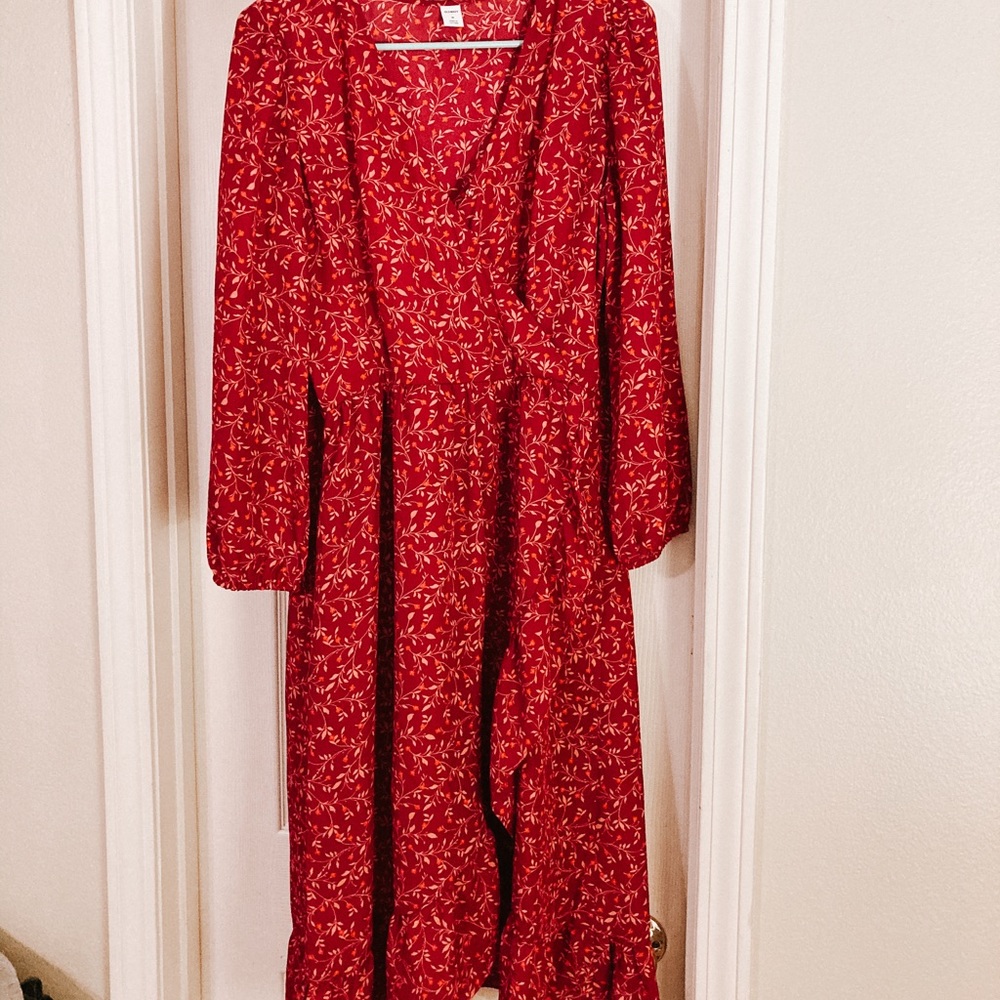 Floral Faux Wrap Dress